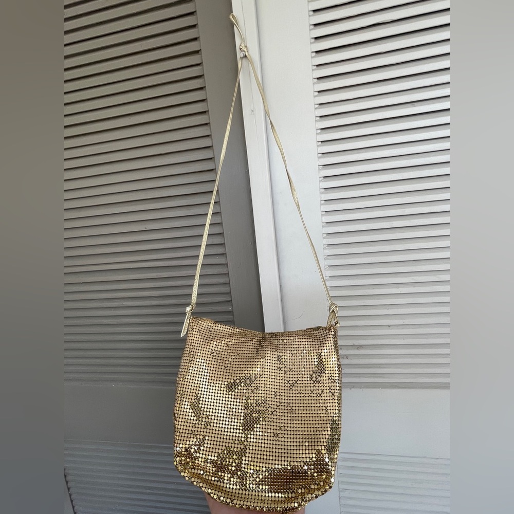 Vintage Whiting and Davis gold mesh bag purse Glomesh bag